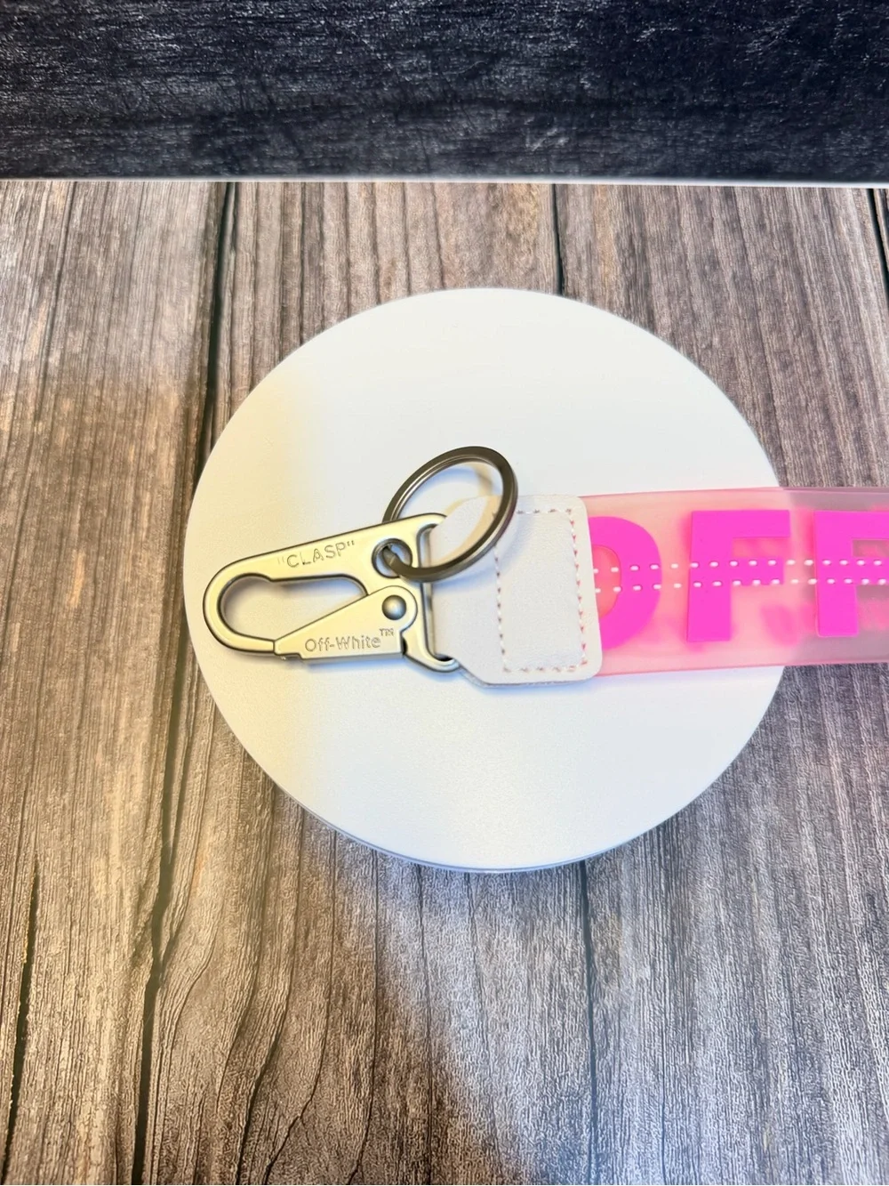 Pink Logo Strap Key & Card Holder Wristlet
